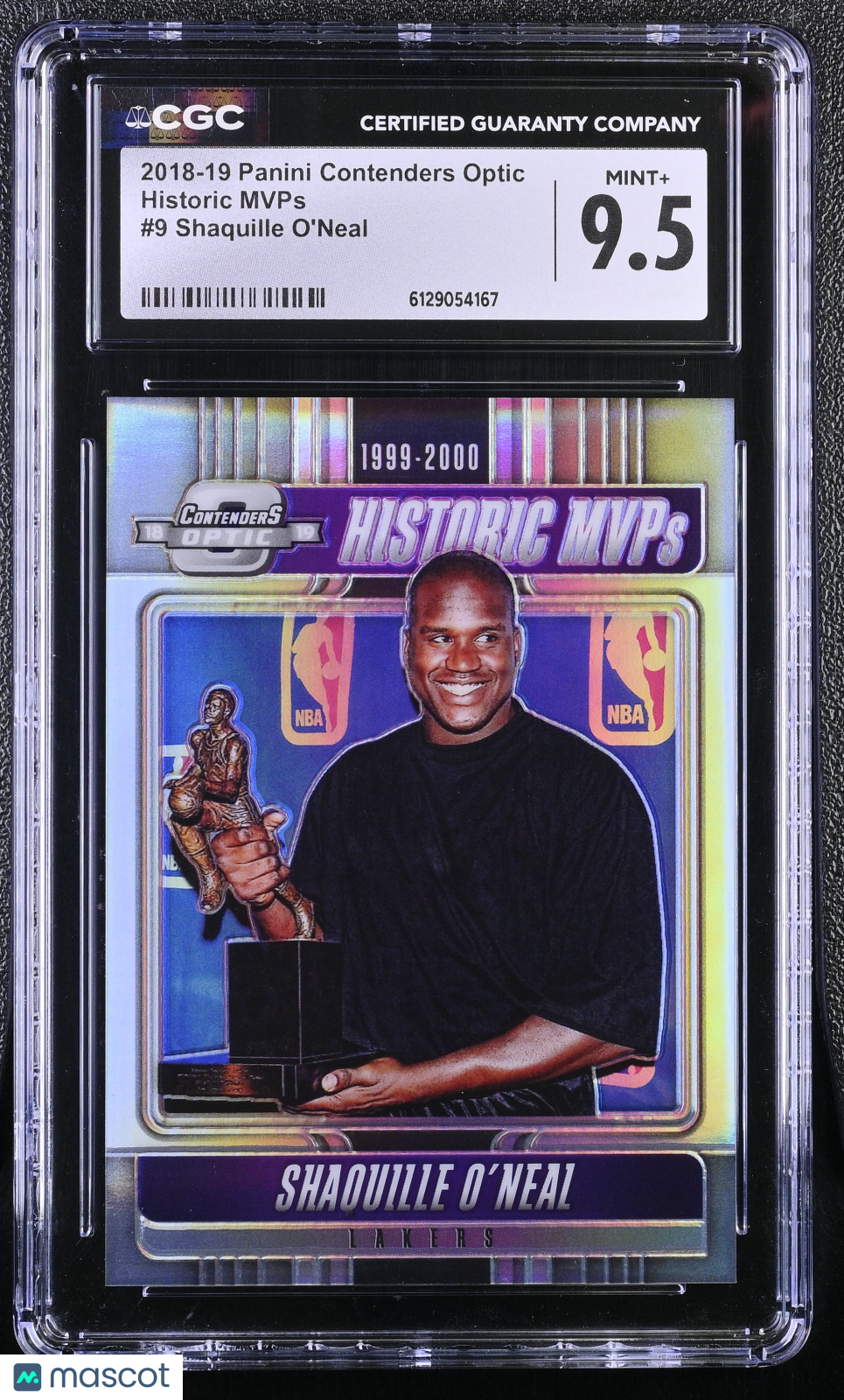 2018-19 Panini Contenders Optic Shaquille O'Neal Historic MVPs #9 CGC 9.5 Lakers