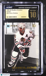 1995-96 Skybox Emotion Chris Chelios Xcited #20 CGC 10 Pristine Blackhawks