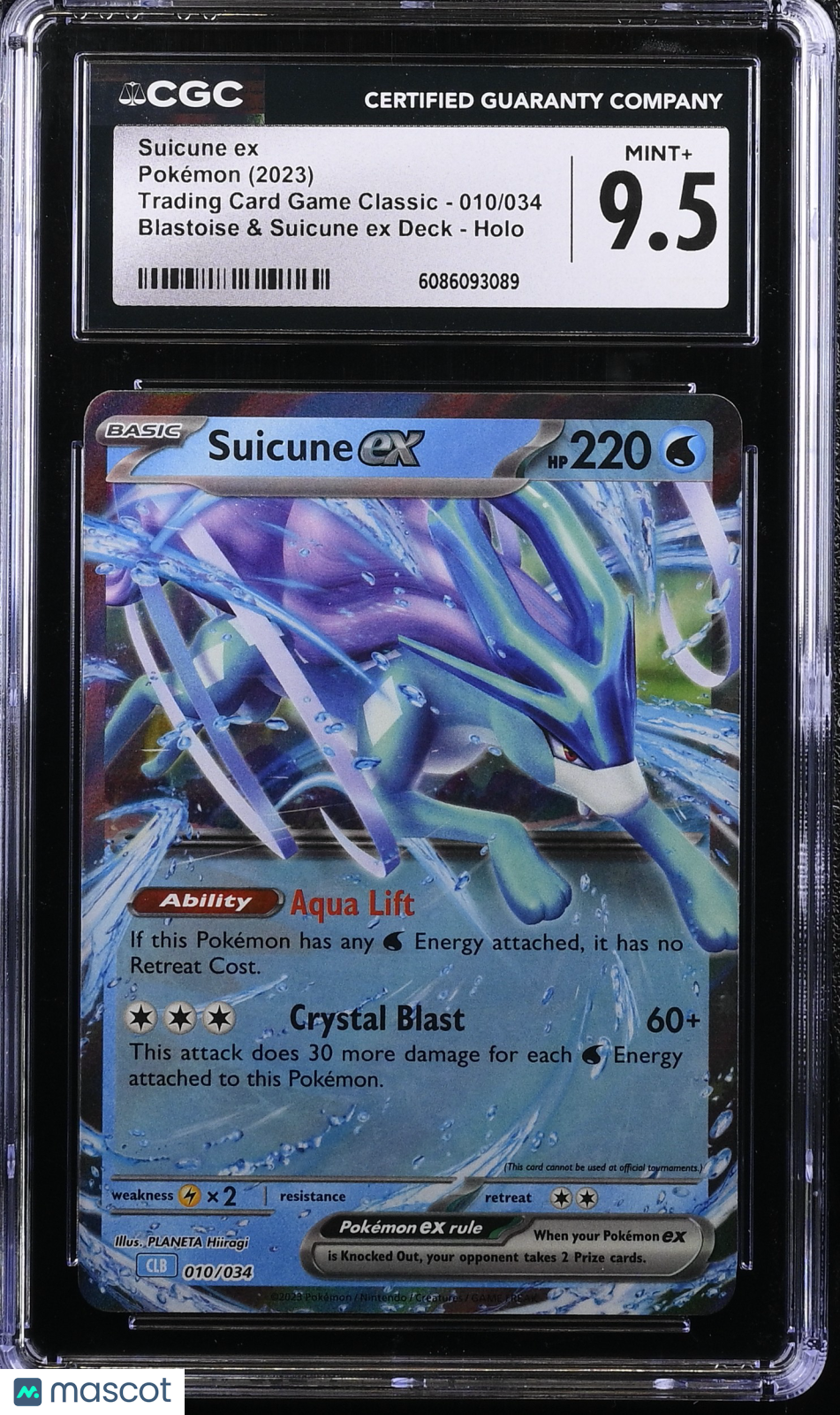 2023 Pokemon Trading Card Game Classic Suicune ex Holo 010/034 CGC 9.5 #010/034