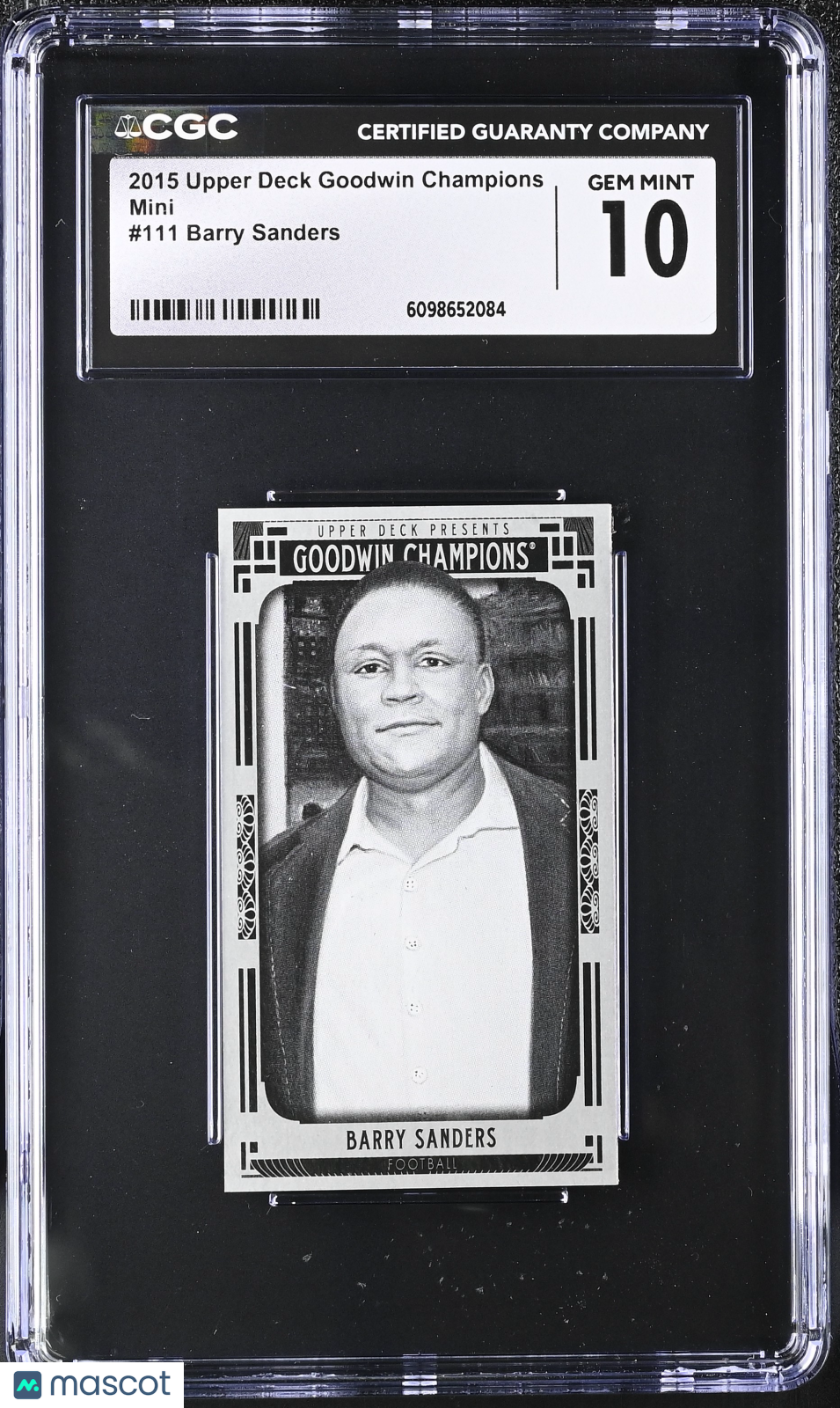 2015 Upper Deck Goodwin Champions Barry Sanders Mini #111 CGC 10 Detroit Lions