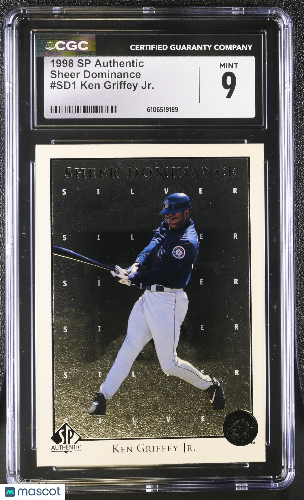 1998 SP Authentic Ken Griffey Jr. Sheer Dominance #SD1 CGC 9 Seattle Mariners