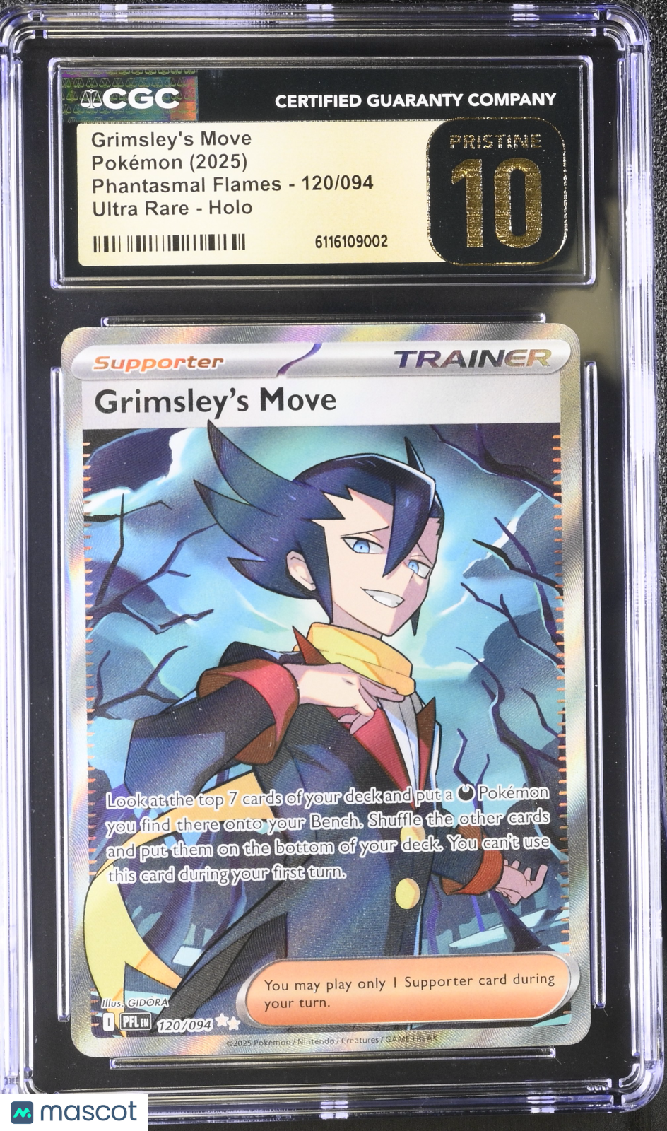 2025 Pokemon Phantasmal Flames Grimsley's Move Ultra Rare CGC 10 #120 Pristine