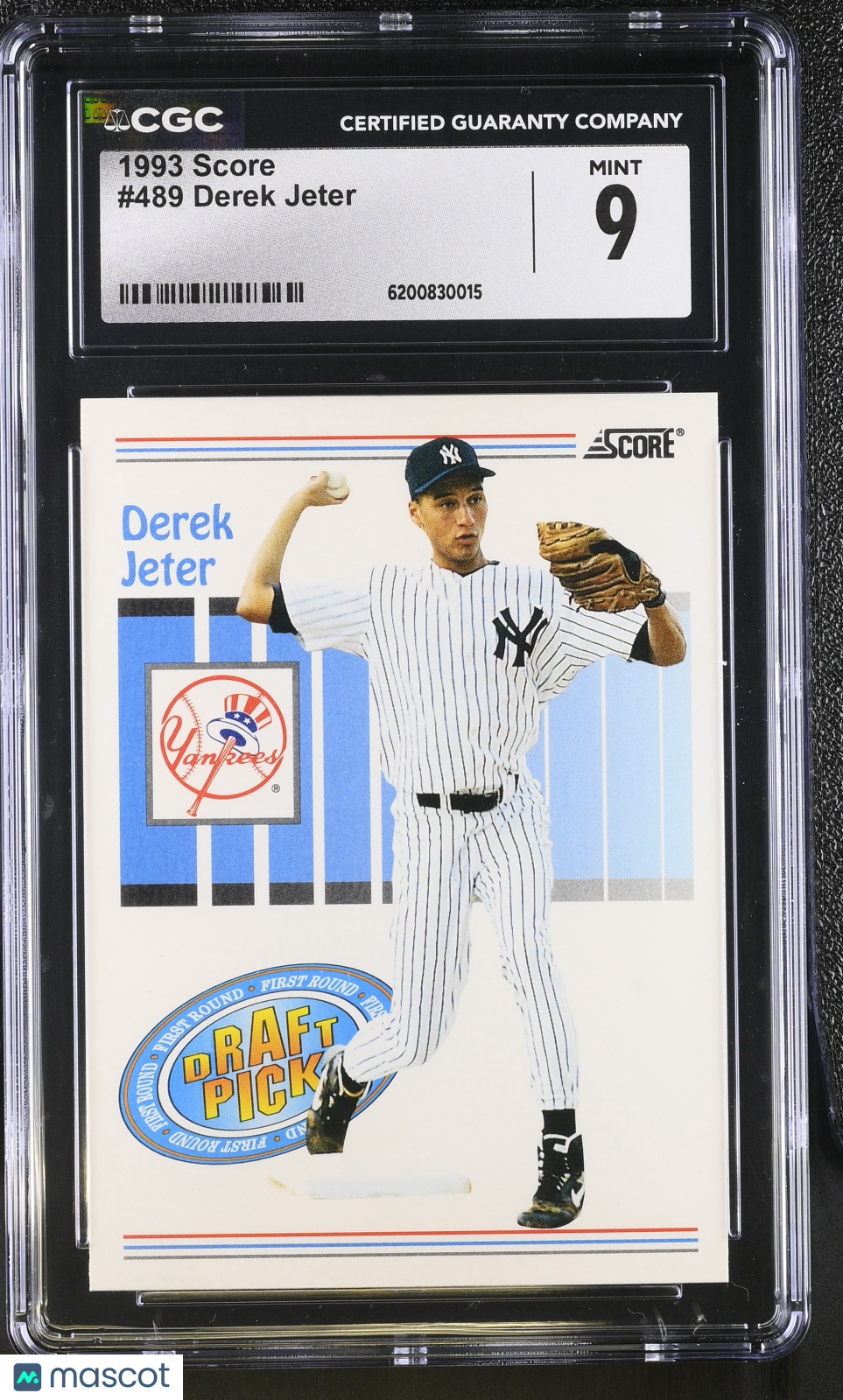 1993 Score Derek Jeter Rookie #489 CGC 9 New York Yankees