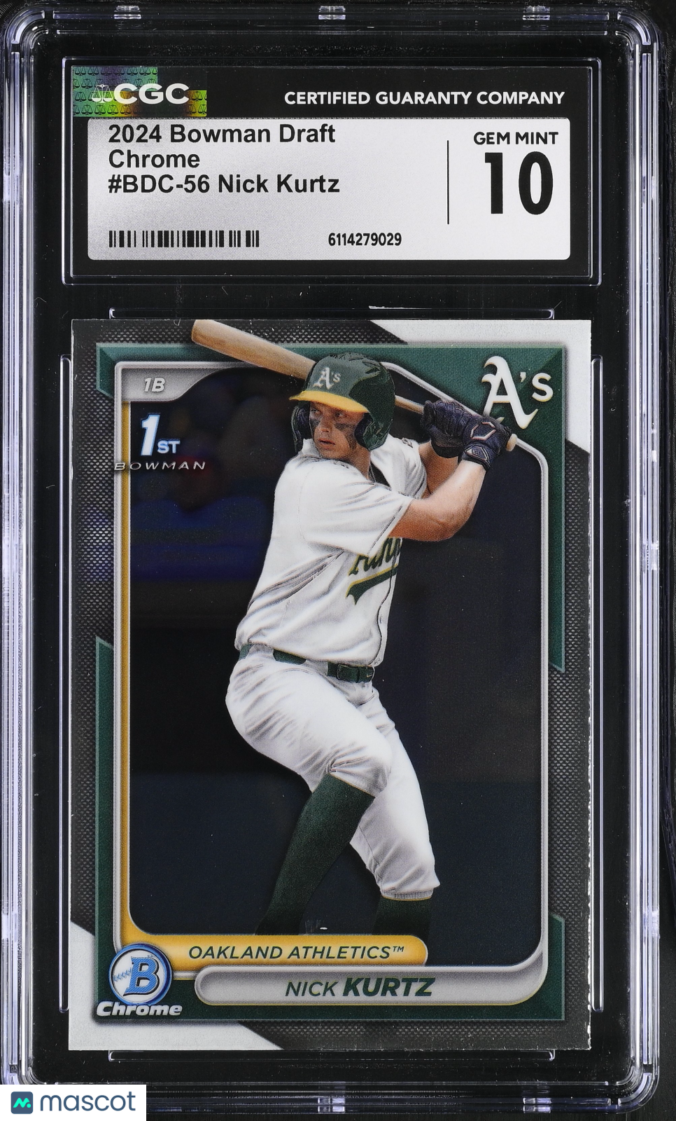 2024 Bowman Draft Nick Kurtz Rookie Chrome #BDC-56 CGC 10 Oakland Athletics
