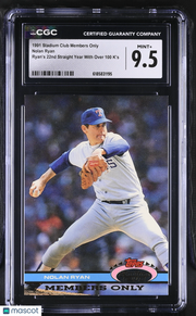 1991 Stadium Club Members Only Nolan Ryan CGC 9.5 Texas Rangers