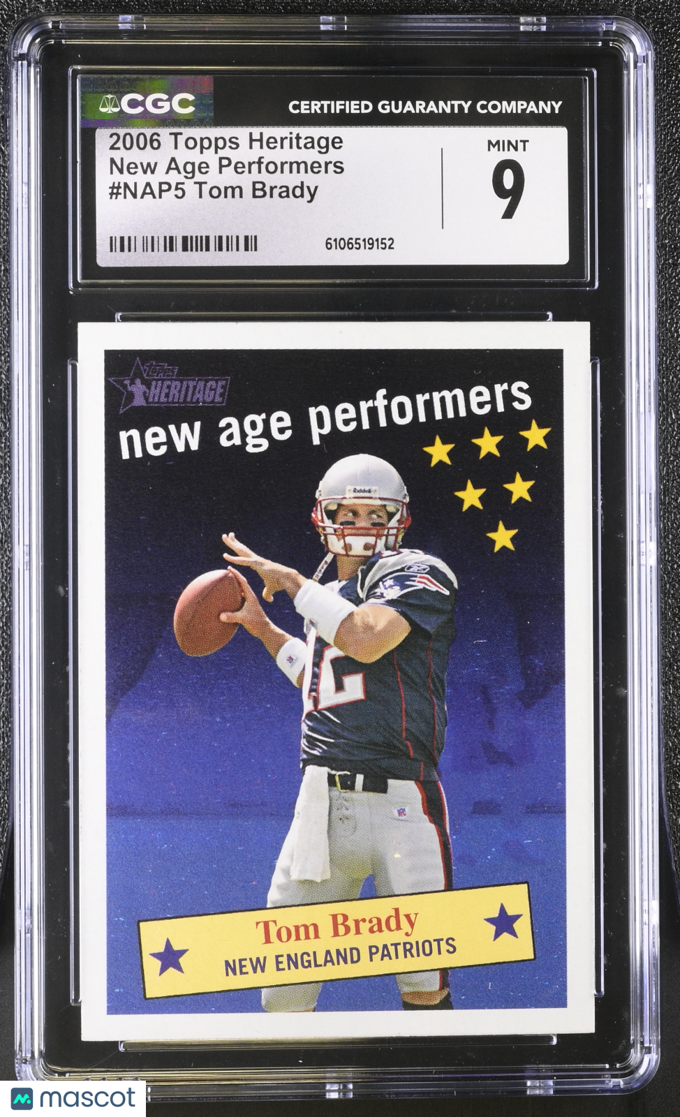 2006 Topps Heritage Tom Brady New Age Performers #NAP5 CGC 9 Patriots