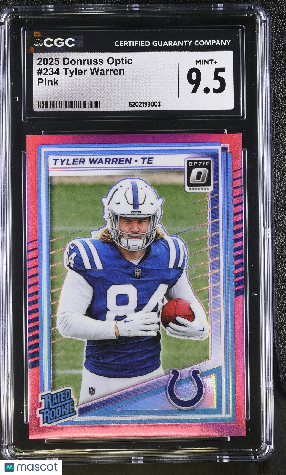 2025 Donruss Optic Tyler Warren Pink Rookie #234 CGC 9.5 Indianapolis Colts