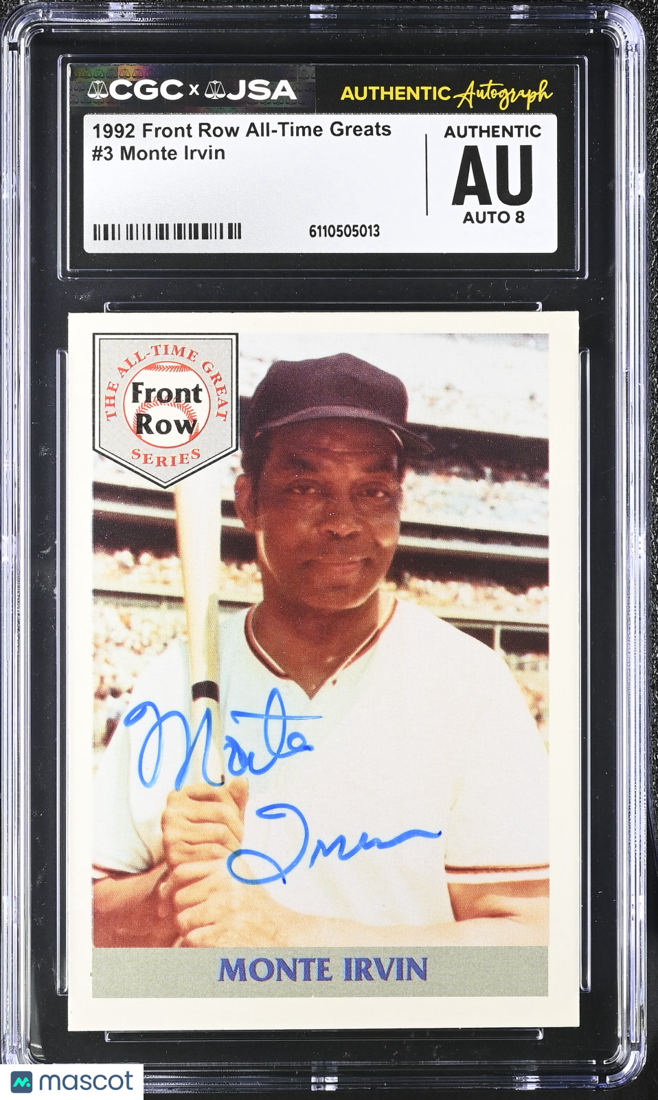 1992 Front Row All-Time Greats Monte Irvin Auto Autograph #3 CGC Authentic JSA