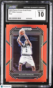 2023 Panini Prizm Draft Picks Allen Iverson Red /299 #77 CGC 10 Georgia Tech