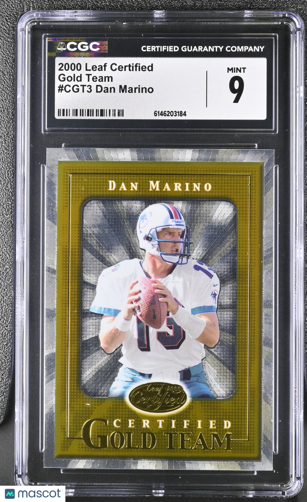2000 Leaf Certified Dan Marino Gold Team #CGT3 CGC 9 Miami Dolphins