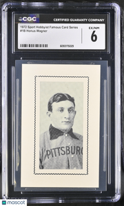 1972 Sport Hobbyist Famous Card Series Honus Wagner #1B CGC 6 Pittsburgh Pirates
