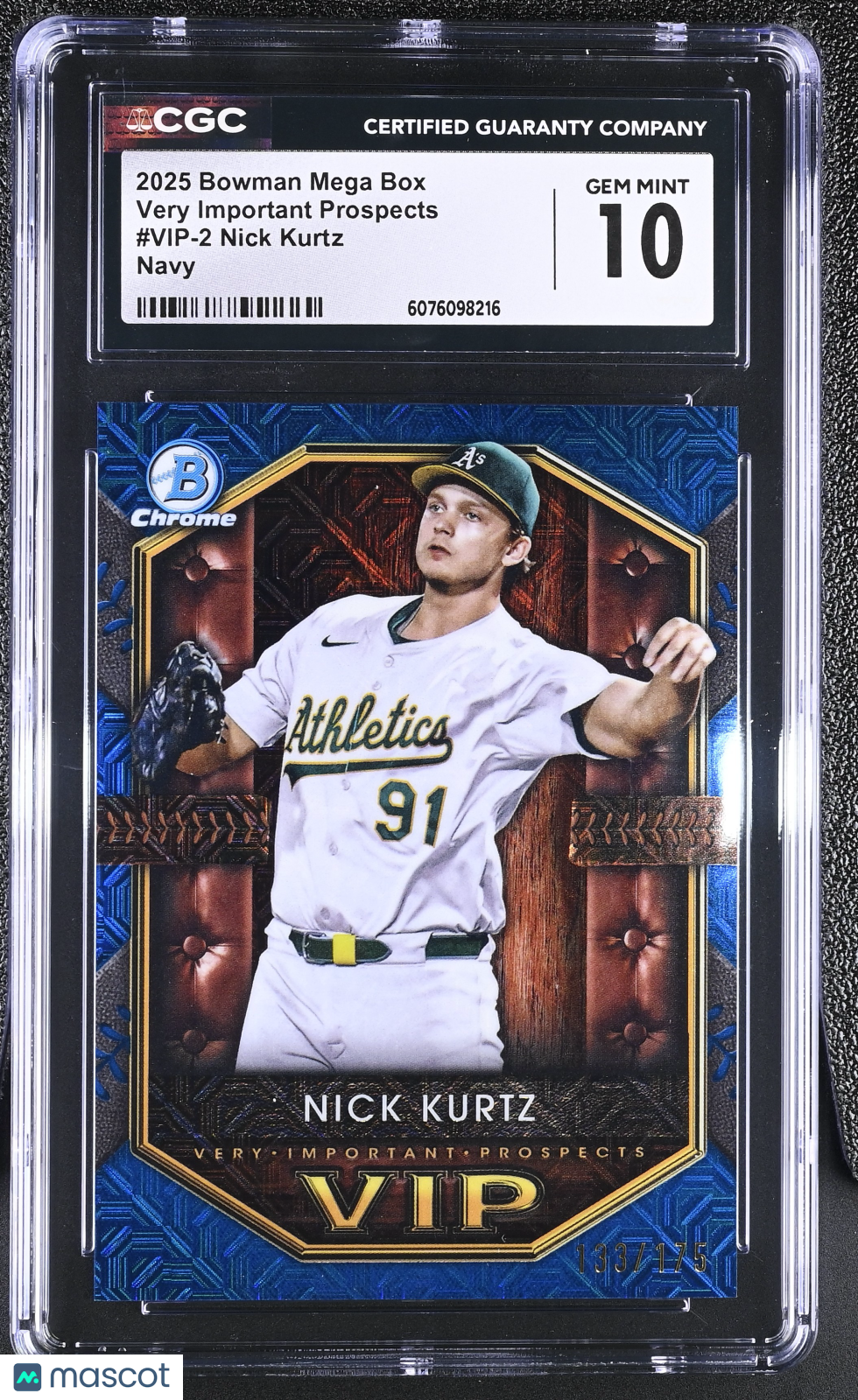 2025 Bowman Mega Box Nick Kurtz Navy /175 Rookie Very Important #VIP-2 CGC 10