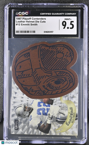 1997 Playoff Contenders Emmitt Smith Leather Helmet Die Cuts #12 CGC 9.5 Cowboys