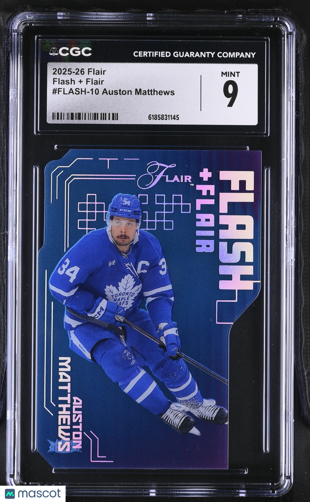 2025-26 Flair Auston Matthews Flash + Flair #FLASH-10 CGC 9 Toronto Maple Leafs