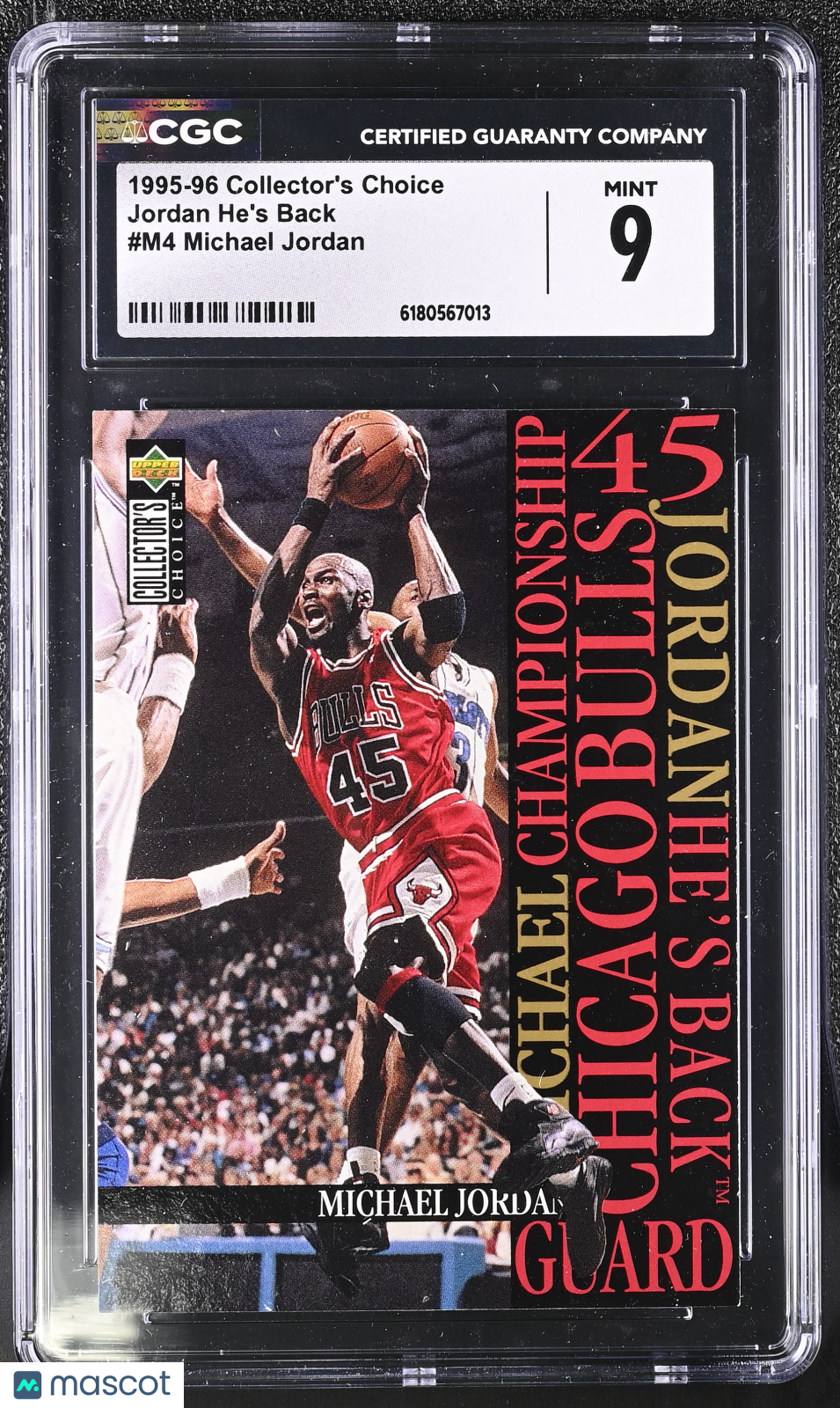 1995-96 Collector's Choice Michael Jordan Jordan He's Back #M4 CGC 9 Bulls