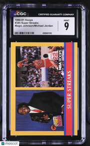 1990-91 Hoops Super Streaks Magic Johnson/Michael Jordan #385 CGC 9
