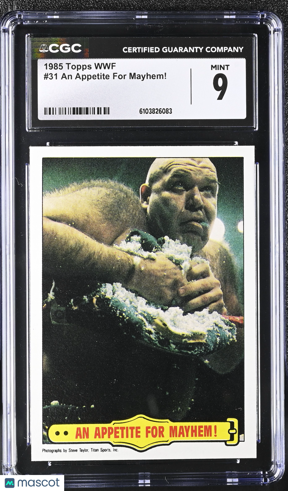 1985 Topps WWF An Appetite For Mayhem! #31 CGC 9