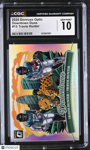 2025 Donruss Optic Travis Hunter Rookie Downtown Duos #15 CGC 10 Jaguars