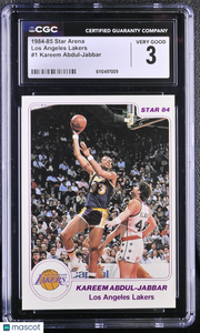 1984-85 Star Arena Kareem Abdul-Jabbar Los Angeles Lakers #1 CGC 3