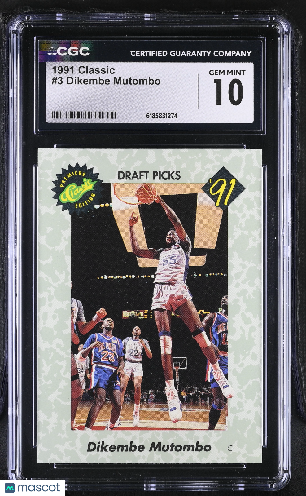 1991 Classic Dikembe Mutombo Rookie #3 CGC 10 Denver Nuggets