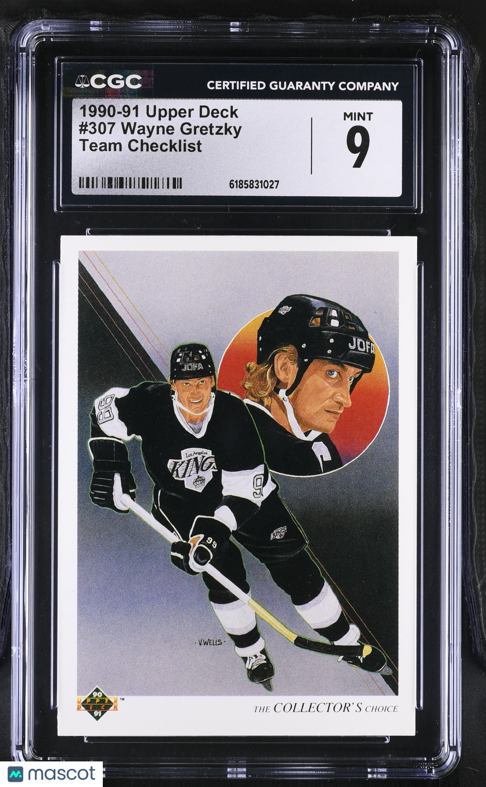 1990-91 Upper Deck Wayne Gretzky Team Checklist #307 CGC 9 Los Angeles Kings