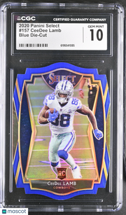 2020 Panini Select CeeDee Lamb Blue Die-Cut Rookie #157 CGC 10 Dallas Cowboys