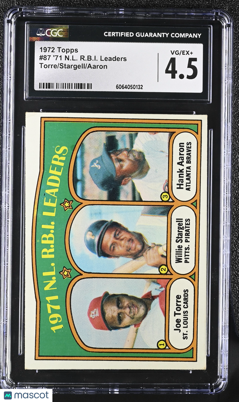 1972 Topps '71 NL RBI Leaders #87 Torre/Stargell/Aaron CGC 4.5