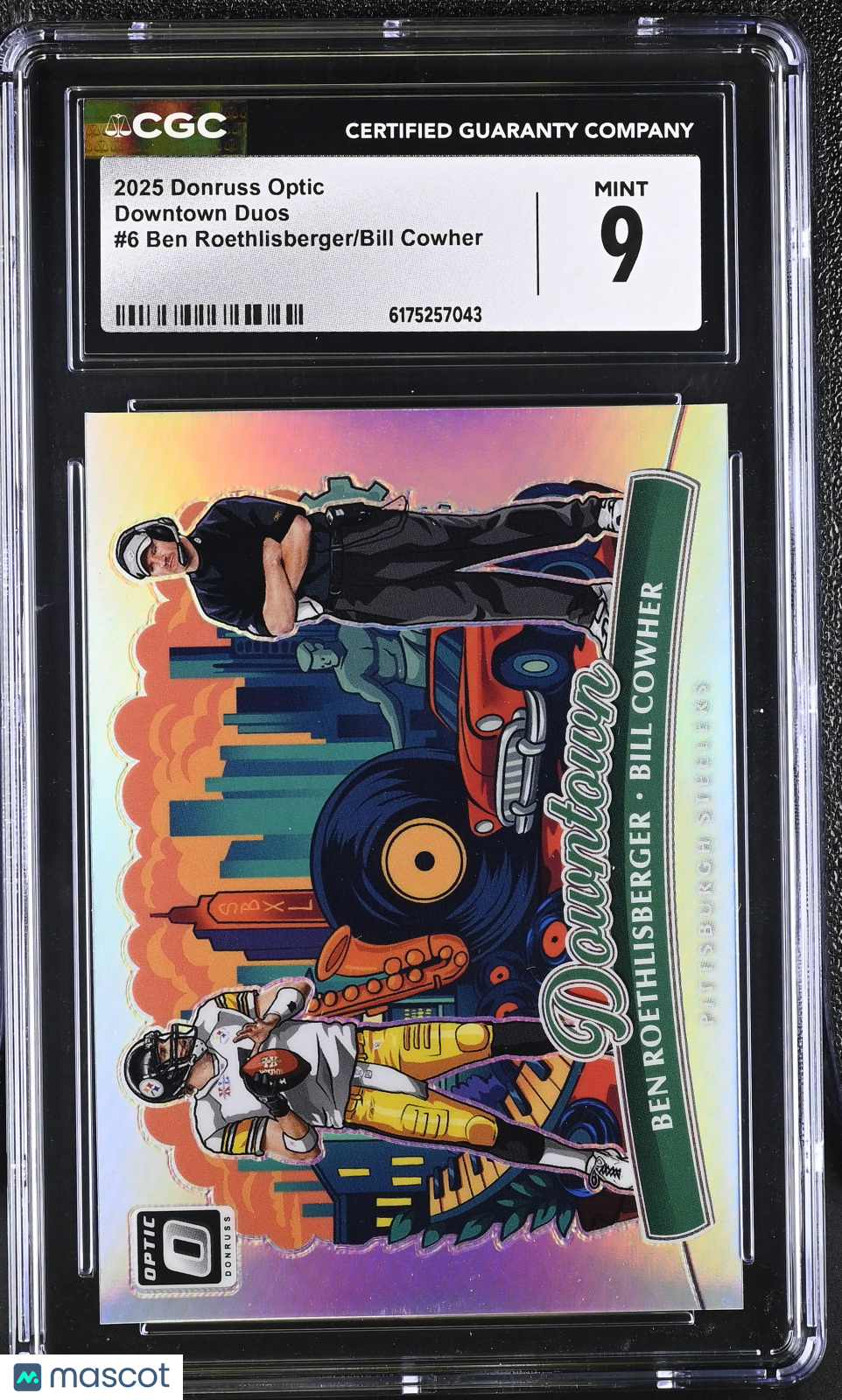 2025 Donruss Optic Ben Roethlisberger Bill Cowher Downtown Duos 6 CGC 9 Steelers