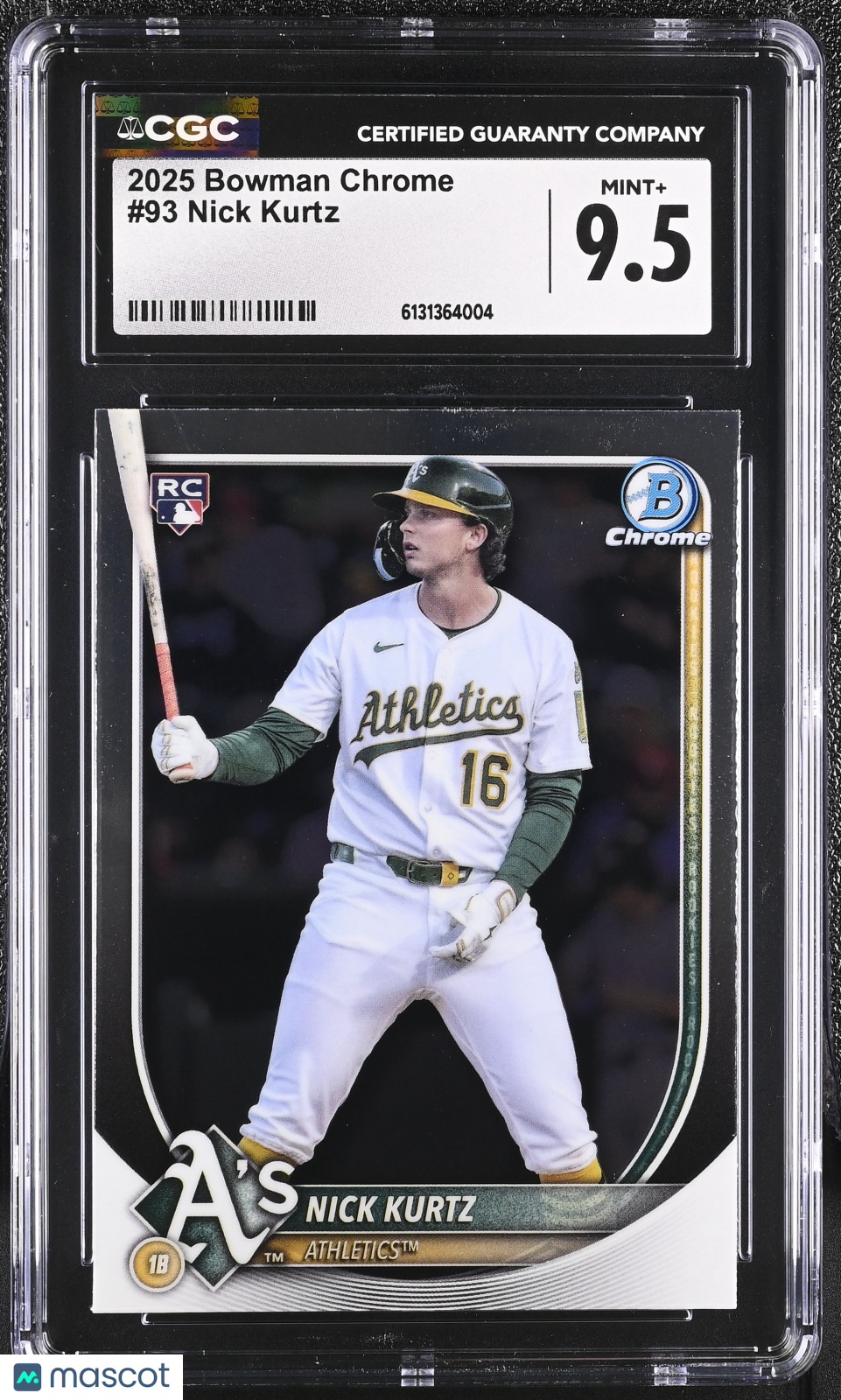 2025 Bowman Chrome Nick Kurtz Rookie #93 CGC 9.5 Oakland Athletics