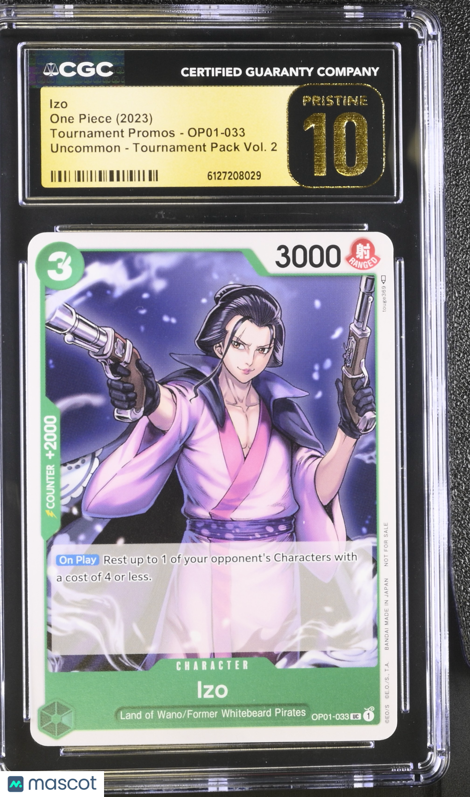 2023 One Piece Tournament Promos Izo Pack Vol.2 CGC 10 #OP01-033 Pristine