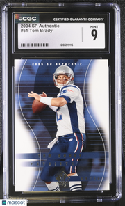2004 SP Authentic Tom Brady #51 CGC 9 New England Patriots