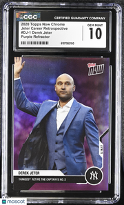 2020 Topps Now Chrome Derek Jeter Purple /25 Career Retrospective #DJ-1 CGC 10
