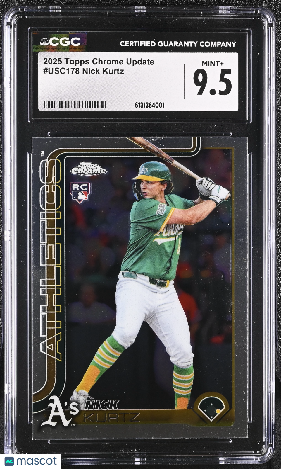2025 Topps Chrome Update Nick Kurtz Rookie #USC178 CGC 9.5 Oakland Athletics