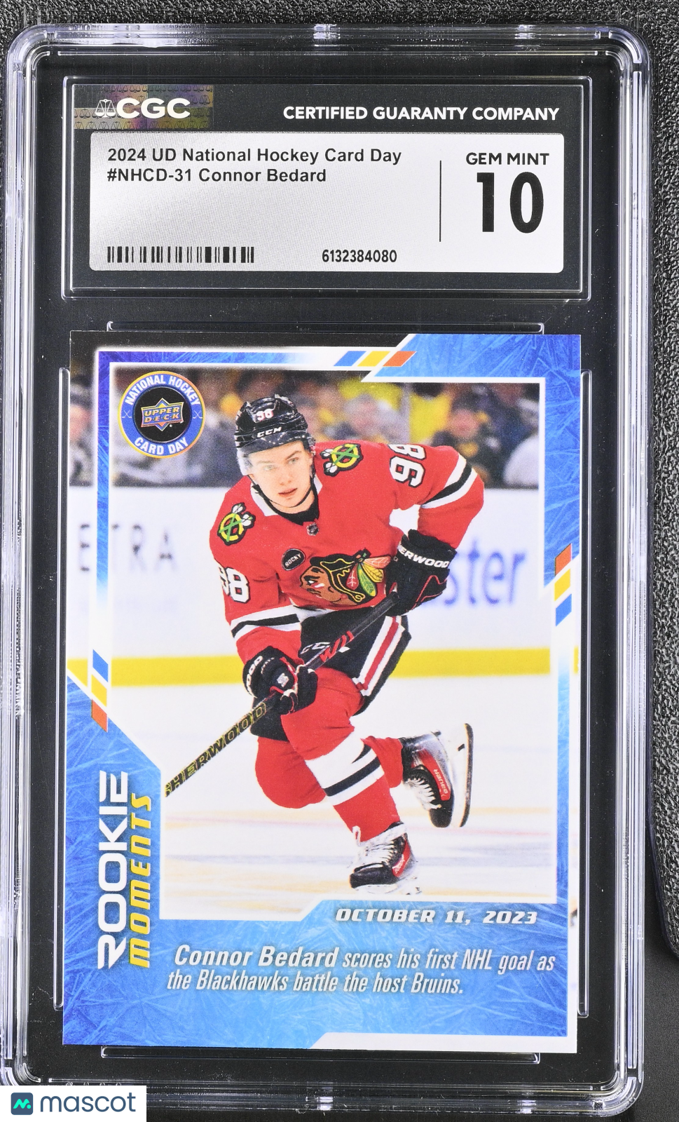2024 UD Nat'l Hockey Card Day Connor Bedard Rookie #NHCD-31 CGC 10 Blackhawks