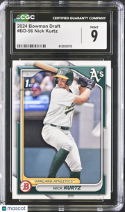 2024 Bowman Draft Nick Kurtz Rookie #BD-56 CGC 9 Oakland Athletics