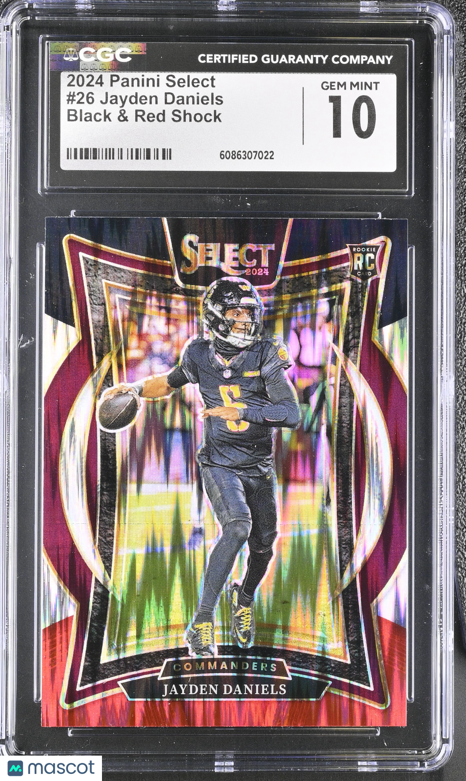 2024 Panini Select Jayden Daniels Black & Red Shock Rookie #26 CGC 10 Commanders