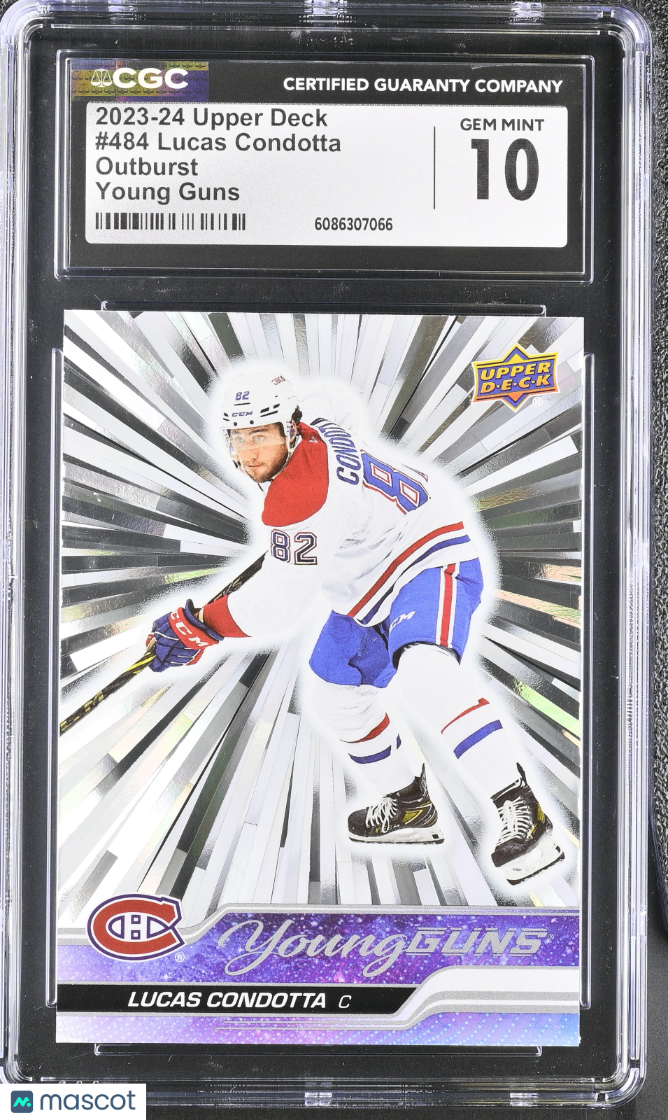 2023-24 Upper Deck Lucas Condotta Outburst Young Guns Rookie #484 CGC 10