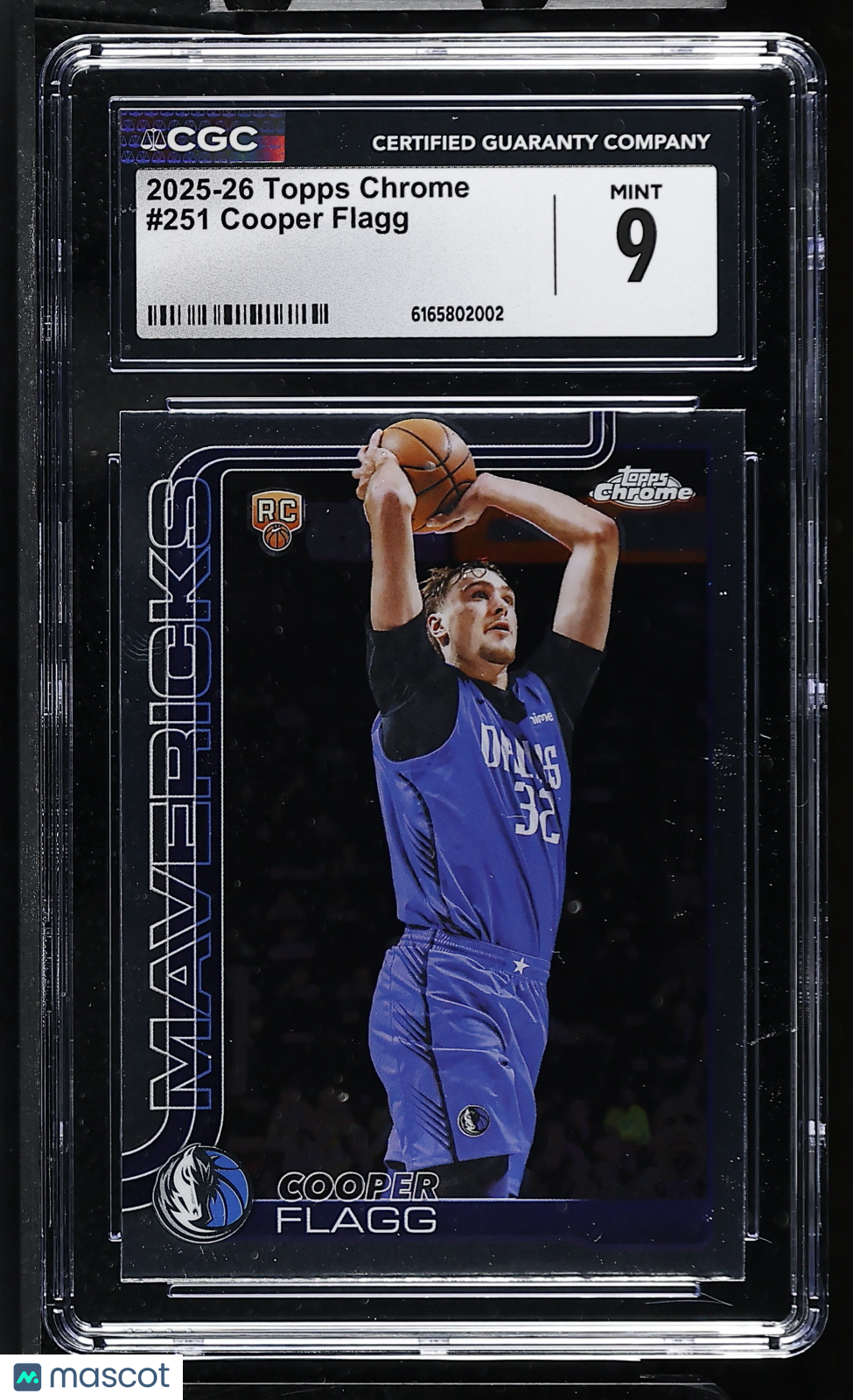 2025-26 Topps Chrome Cooper Flagg Rookie #251 CGC 9 Dallas Mavericks