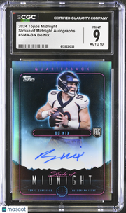 2024 Topps Midnight Bo Nix Rookie Stroke of Midnight Auto #SMA-BN CGC 9 Broncos
