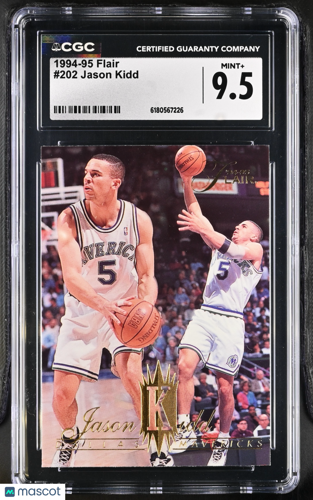 1994-95 Flair Jason Kidd Rookie #202 CGC 9.5 Dallas Mavericks