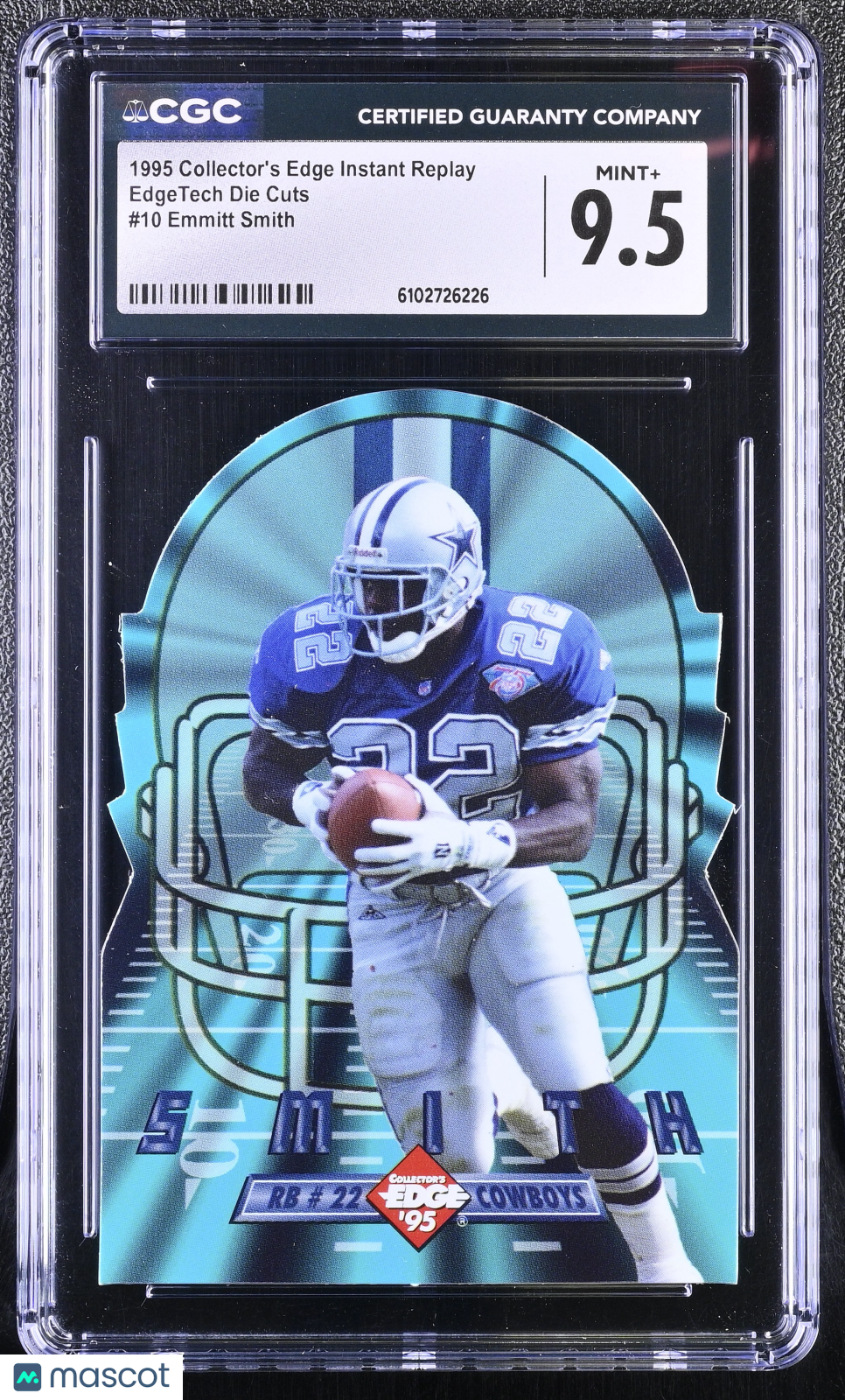 1995 Collector's Edge Instant Replay Emmitt Smith Die Cuts #10 CGC 9.5 Cowboys