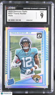 2025 Donruss Optic Travis Hunter Holo Rookie #201 CGC 9 Jacksonville Jaguars