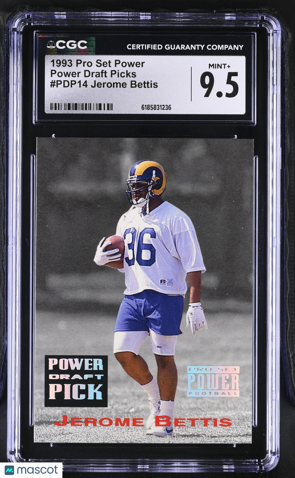 1993 Pro Set Power Jerome Bettis Rookie Power Draft Picks #PDP14 CGC 9.5 Rams