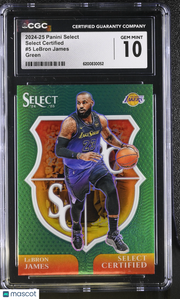 2024-25 Panini Select LeBron James Green Select Certified #5 CGC 10 Lakers