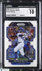 2022 Panini Prizm Mookie Betts White Wave #191 CGC 10 Los Angeles Dodgers
