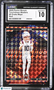 2025 Panini Mosaic Drake Maye Red Touchdown Masters #9 CGC 10 Patriots