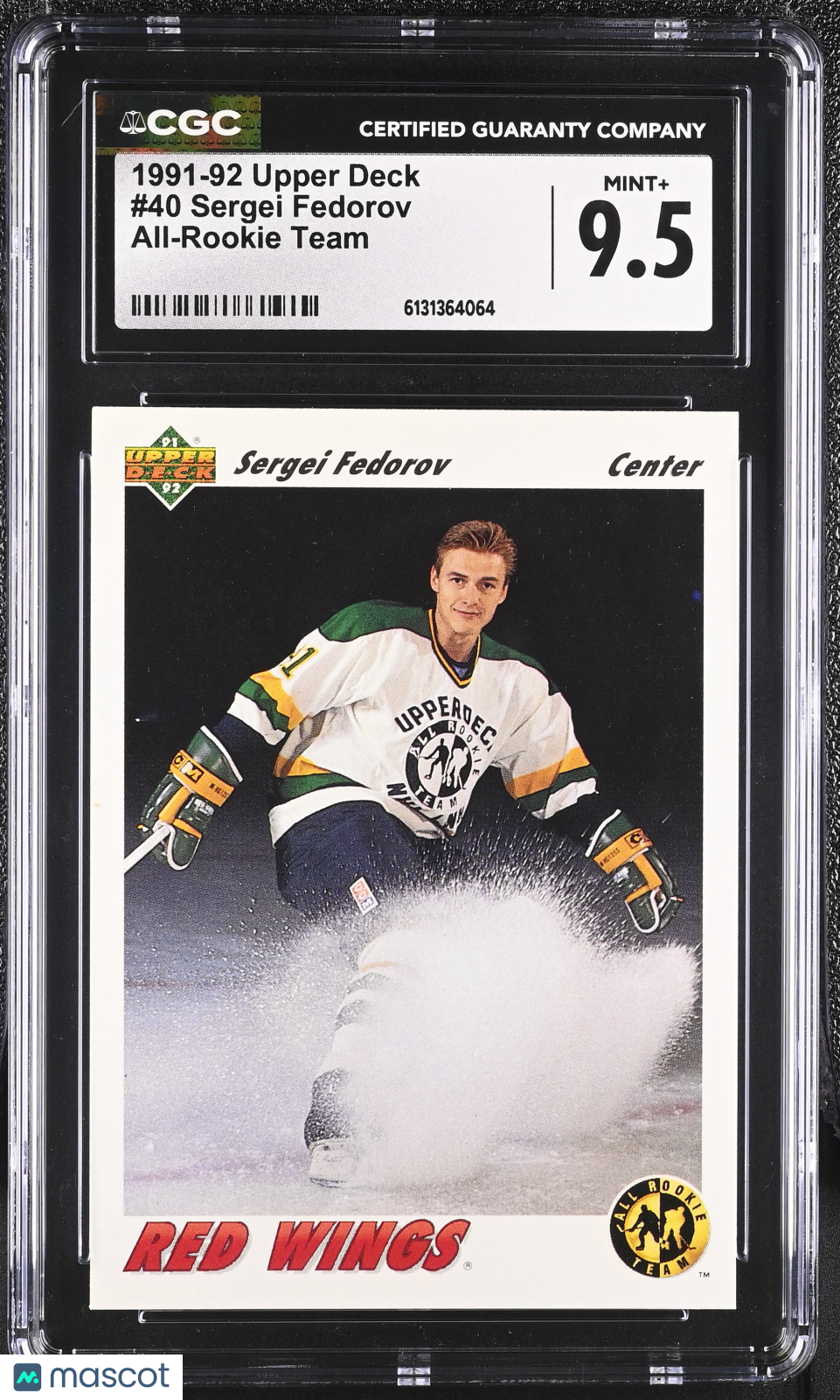 1991-92 Upper Deck Sergei Fedorov All-Rookie Team Rookie #40 CGC 9.5 Red Wings