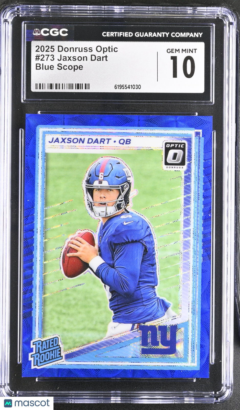 2025 Donruss Optic Jaxson Dart Blue Scope Rookie #273 CGC 10 New York Giants