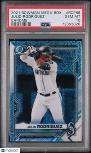 2021 Bowman Mega Box Chrome Julio Rodriguez Rookie #BCP86 PSA 10 Mariners