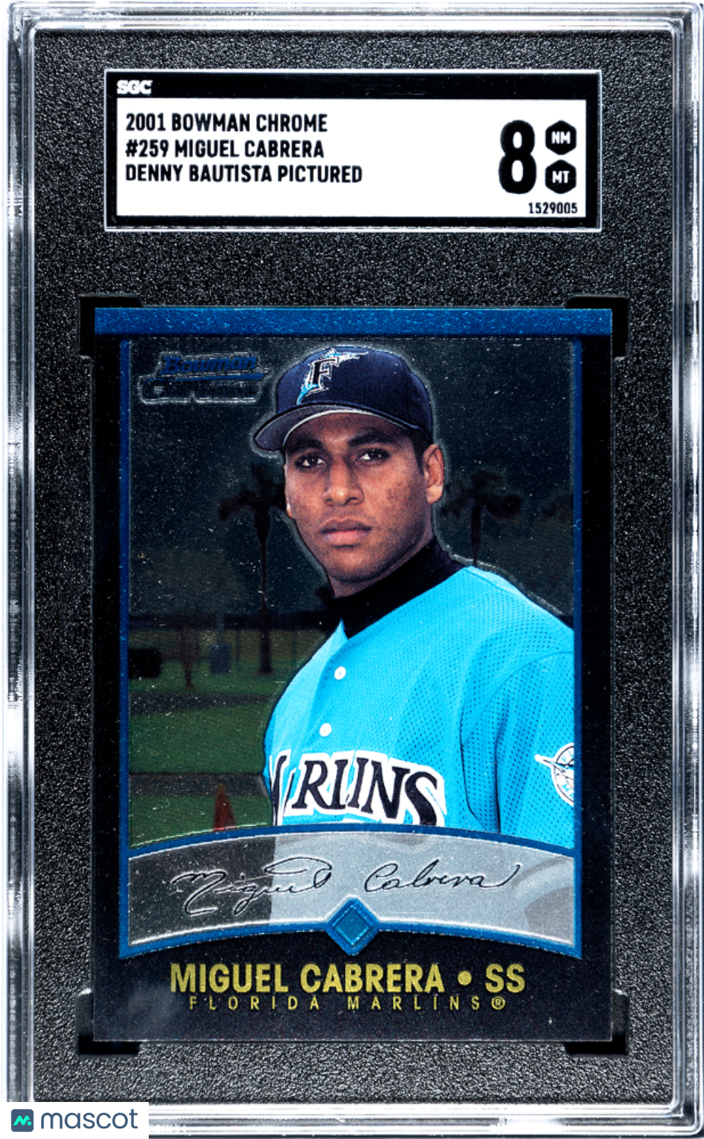 2001 Bowman Chrome Miguel Cabrera #259 Denny Bautista Pictured SGC 8
